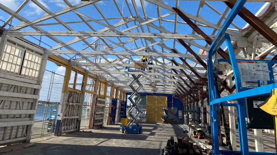 Daytime exposed roof panels photographed during an asbestos roof removal and replacement in Fremantle by Focus demolition.